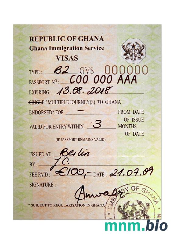 Ghana visa w pełni edytowalny PSD
